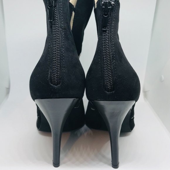 Black suede Mireille booties, size 9M - Picture 6 of 7